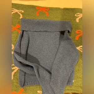 Urban Outfitters Slate Blue Off the shoulder sweater